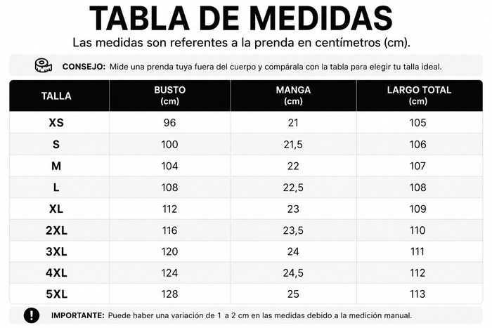 Guía de tallas