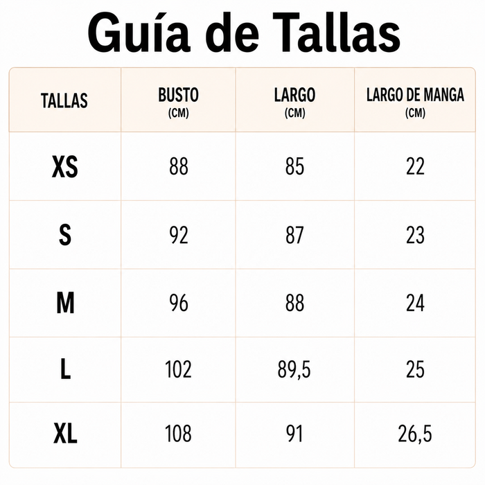 Guía de tallas