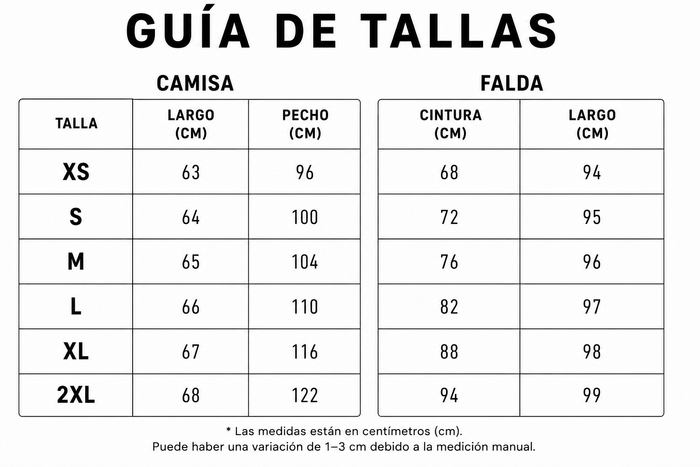 Guía de tallas