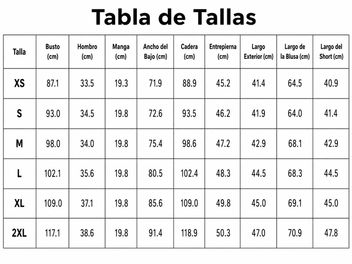Guía de tallas