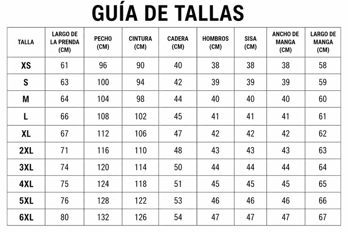 Guía de tallas