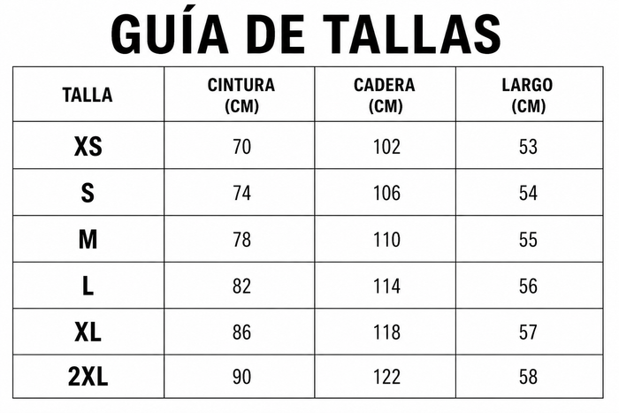 Guía de tallas