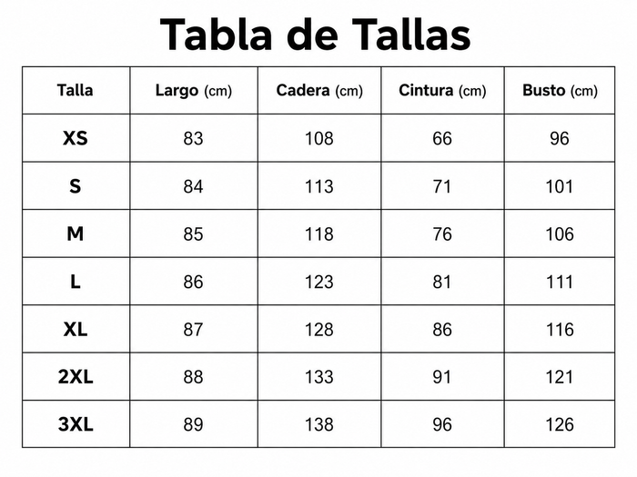 Guía de tallas