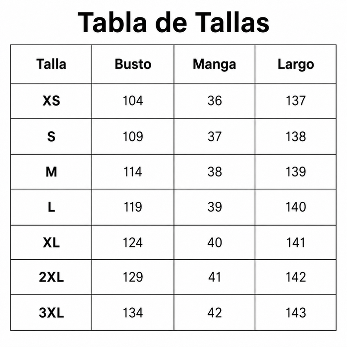 Guía de tallas