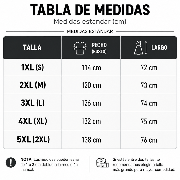 Guía de tallas
