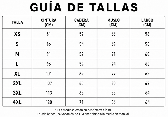 Guía de tallas