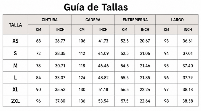 Guía de tallas