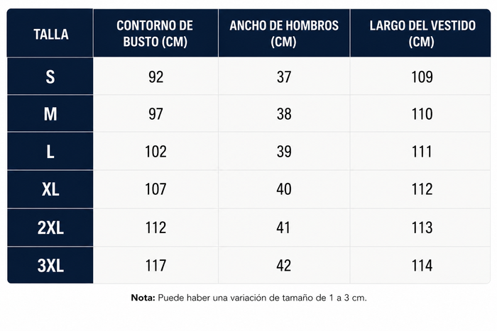 Guía de tallas