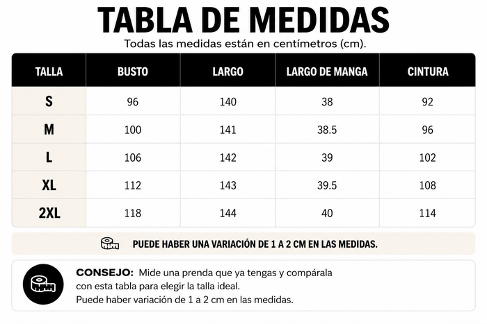 Guía de tallas