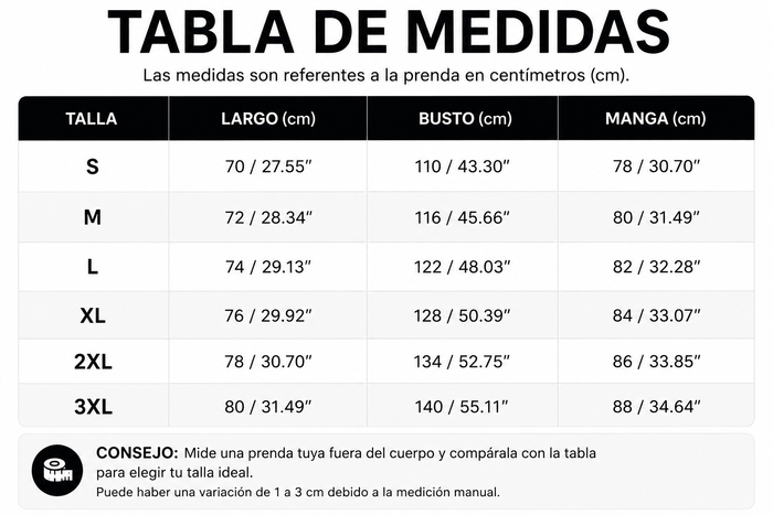 Guía de tallas