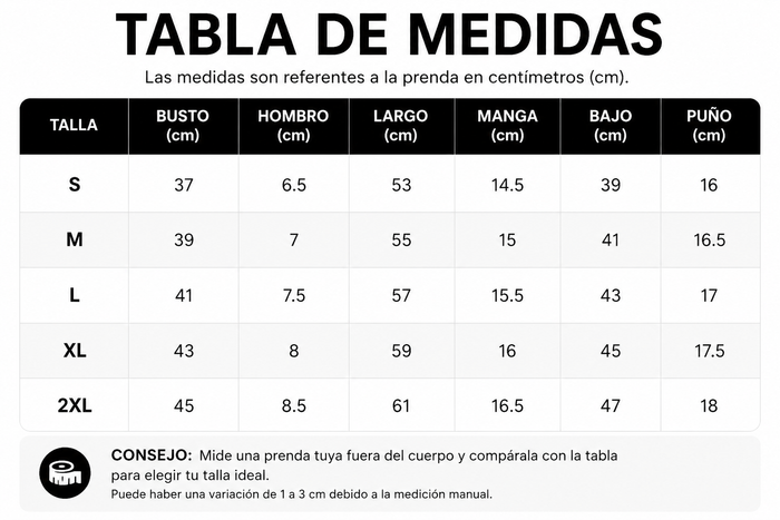 Guía de tallas