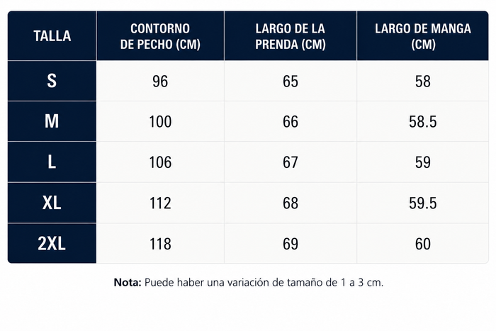 Guía de tallas