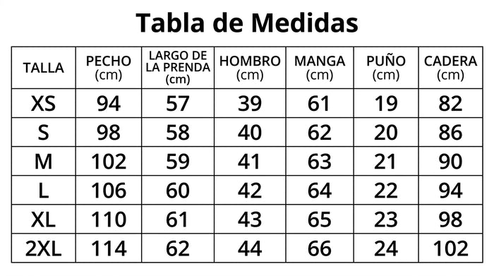 Guía de tallas