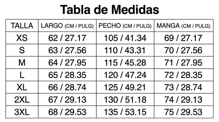 Guía de tallas