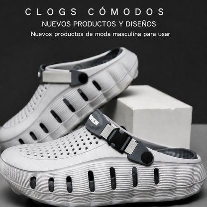 Zueco Masculino Orven™ con Empeine Perforado, Correa Ajustable y Suela de Plataforma