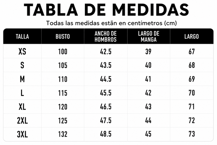 Guía de tallas
