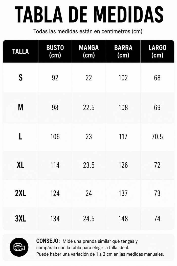 Guía de tallas