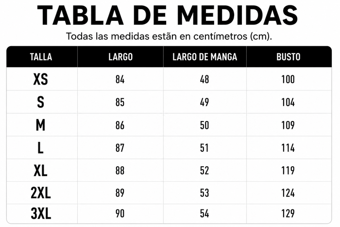 Guía de tallas
