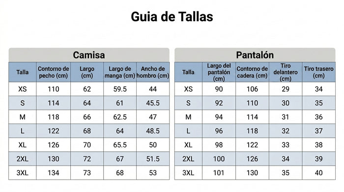 Guía de tallas