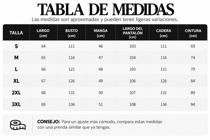 Guía de tallas
