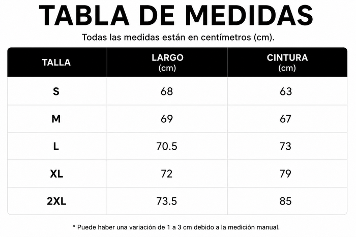 Guía de tallas