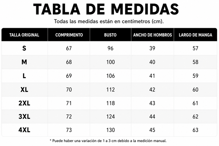 Guía de tallas
