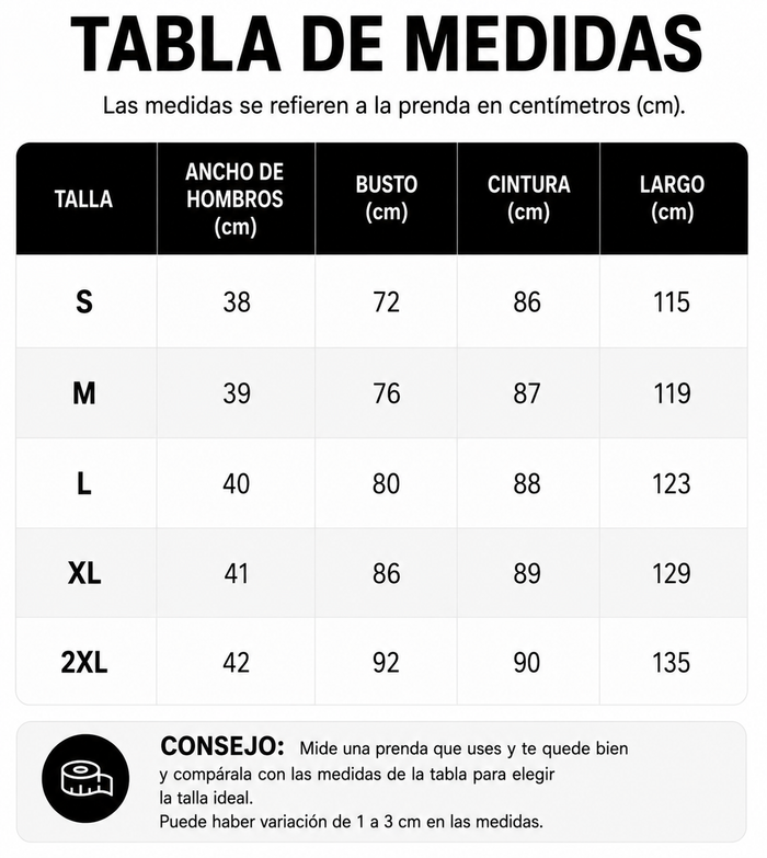 Guía de tallas