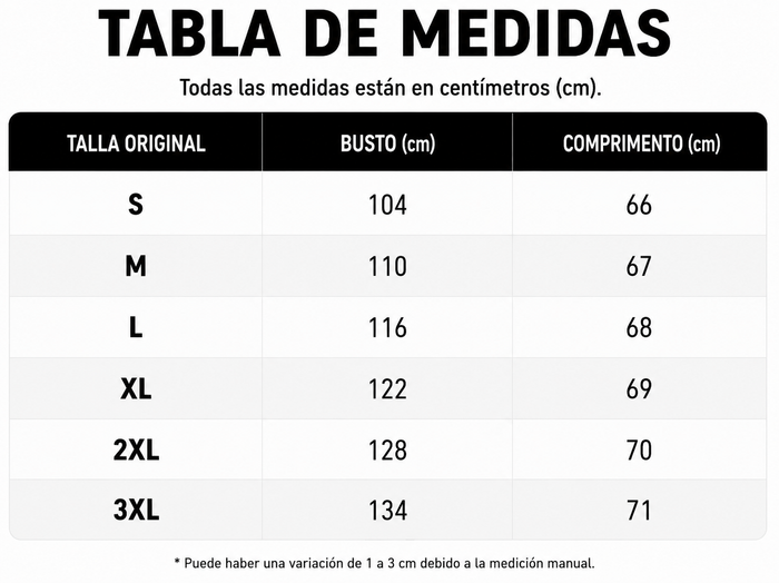 Guía de tallas