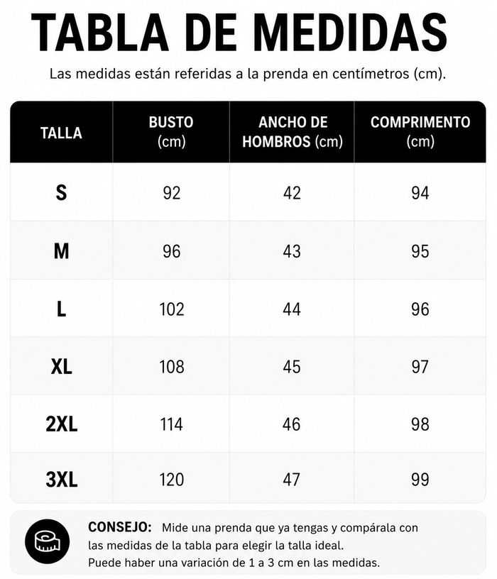 Guía de tallas