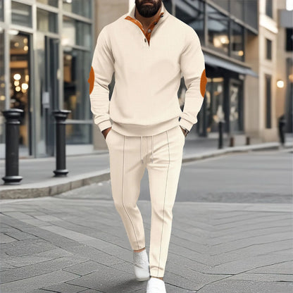 Conjunto Adriano™ con Suéter de Cuello Alto, Coderas y Pantalón Entallado