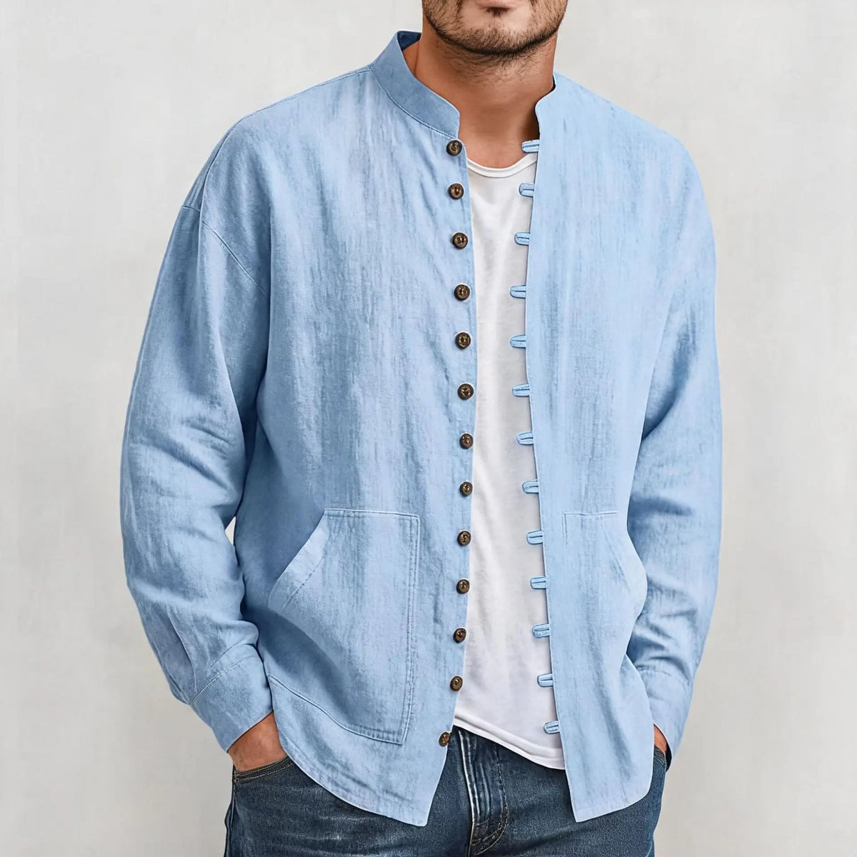 Camisa Bastien™ con Tejido Texturizado y Botones Frontales con Detalles de Alamares
