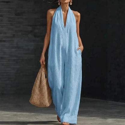 Mono Aveline™ con Escote Halter, Caída Fluida y Corte Amplio