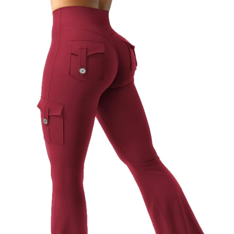 Leggings Nadia™ con Efecto Push-Up, Bolsillos Cargo y Corte Flare