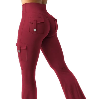 Leggings Nadia™ con Efecto Push-Up, Bolsillos Cargo y Corte Flare