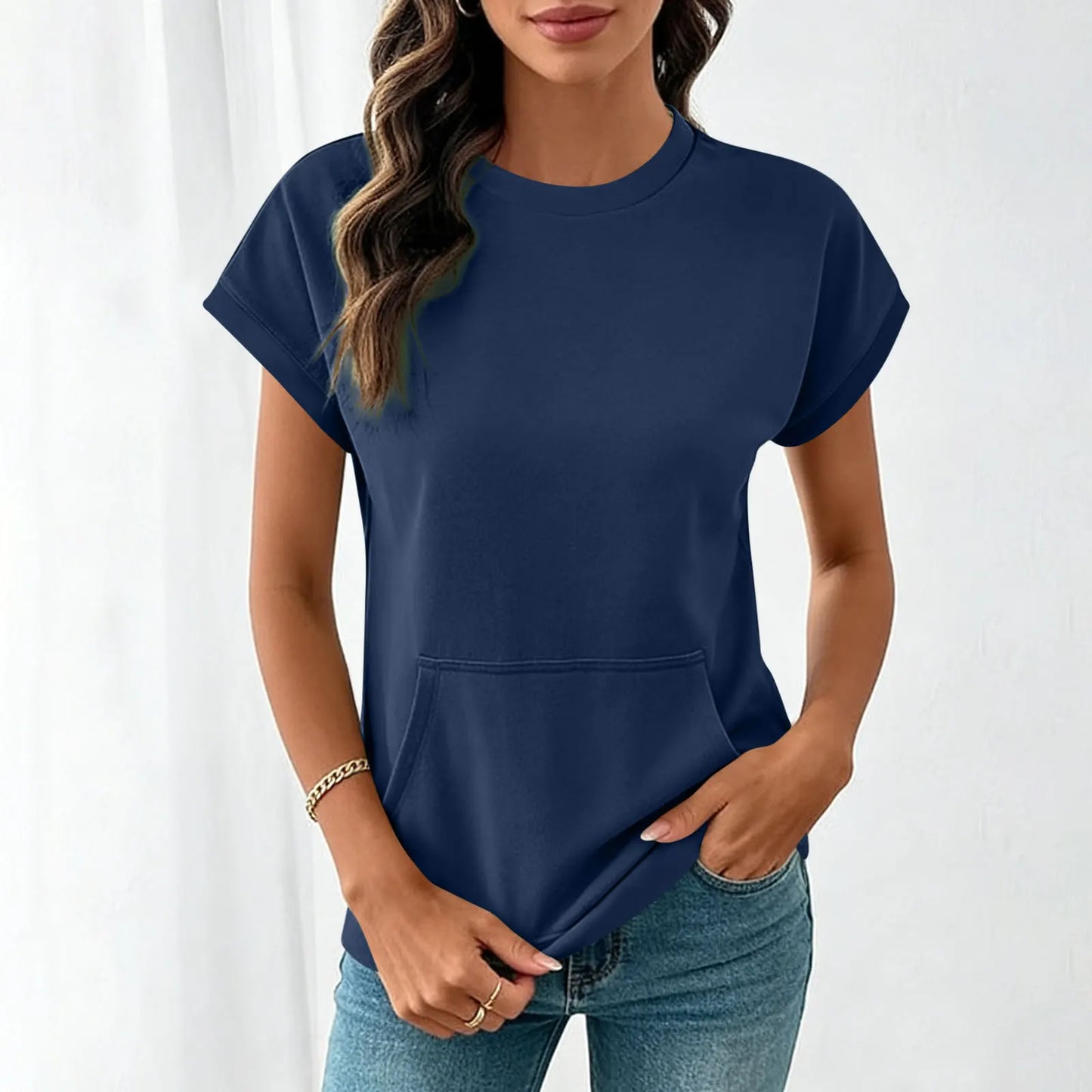 Camiseta Elara™ Con Caída Ligera y Estilo Minimalista