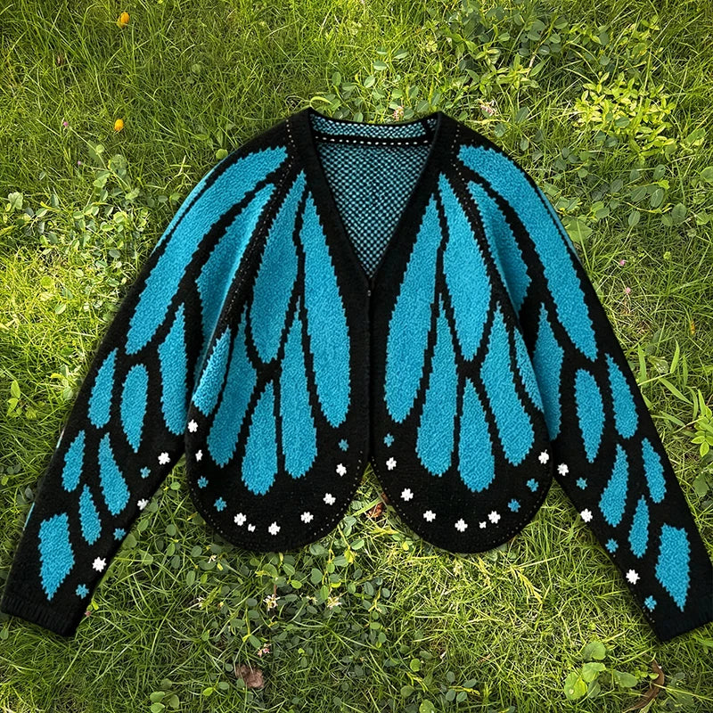 Cárdigan Farfallia™ de Tejido de Punto Texturizado con Diseño Inspirado en Alas de Mariposa