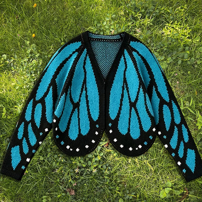 Cárdigan Farfallia™ de Tejido de Punto Texturizado con Diseño Inspirado en Alas de Mariposa