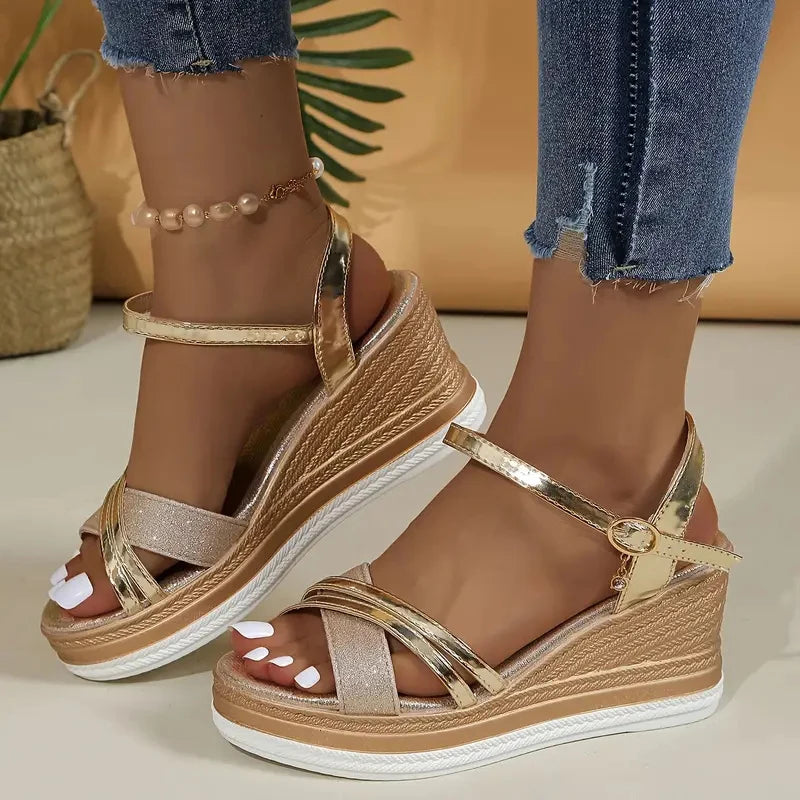 Sandalias Dourena™ De Plataforma Y Cuña Con Tiras Cruzadas