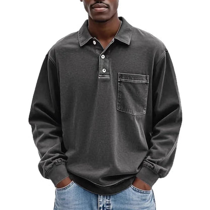 Camisa Polo Renato™ con Manga Larga y Bolsillo Frontal