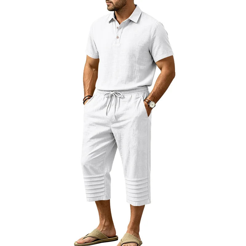 Conjunto Alonso™ con Polo de Cuello Clásico, Bermuda con Cintura Ajustable y Cordón