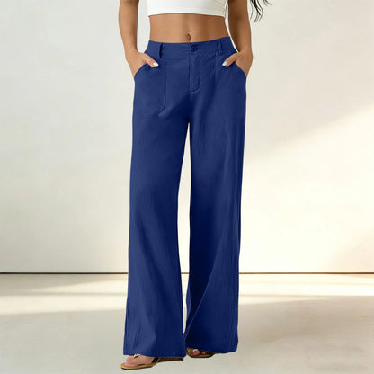 Pantalón Sorena™ de Talle Alto con Bolsillos Amplios y Corte Recto / Comodidad que mantiene un estilo impecable