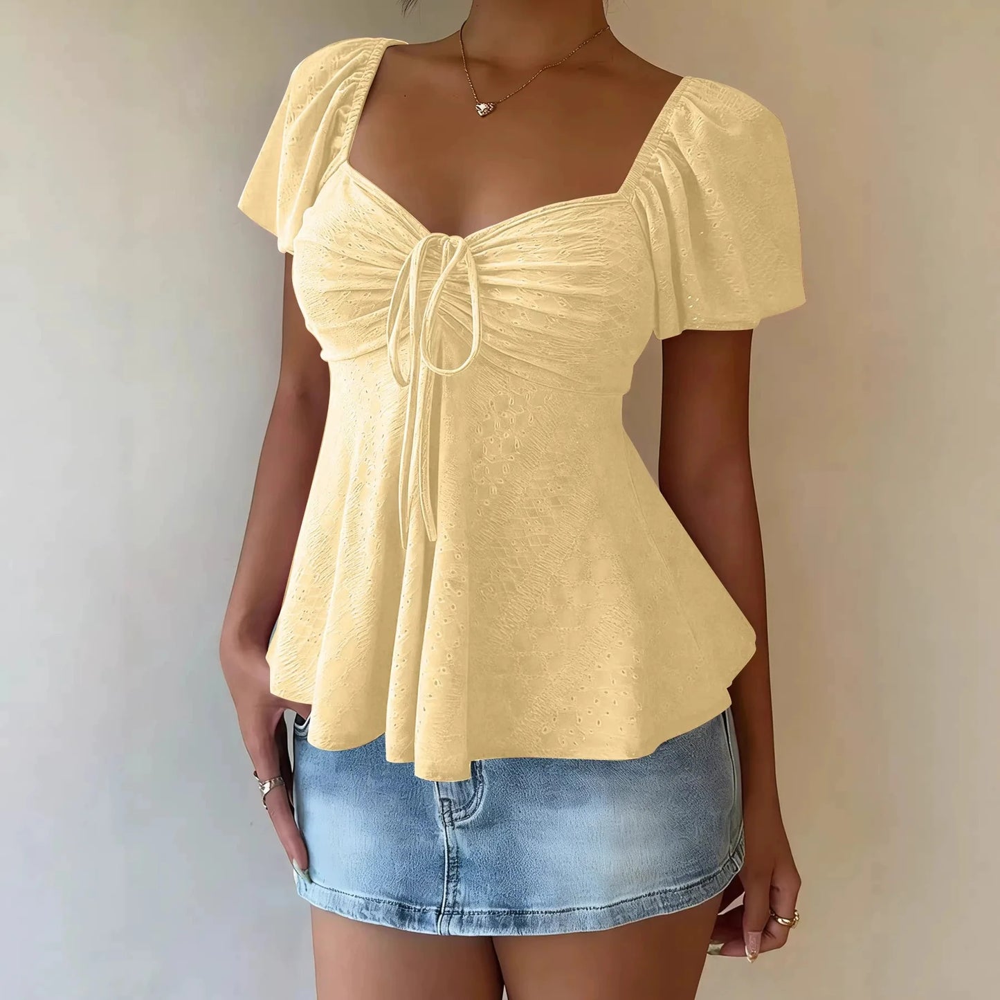 Blusa Fiorelle™ Con Fruncido Delicado y Caída Ligera