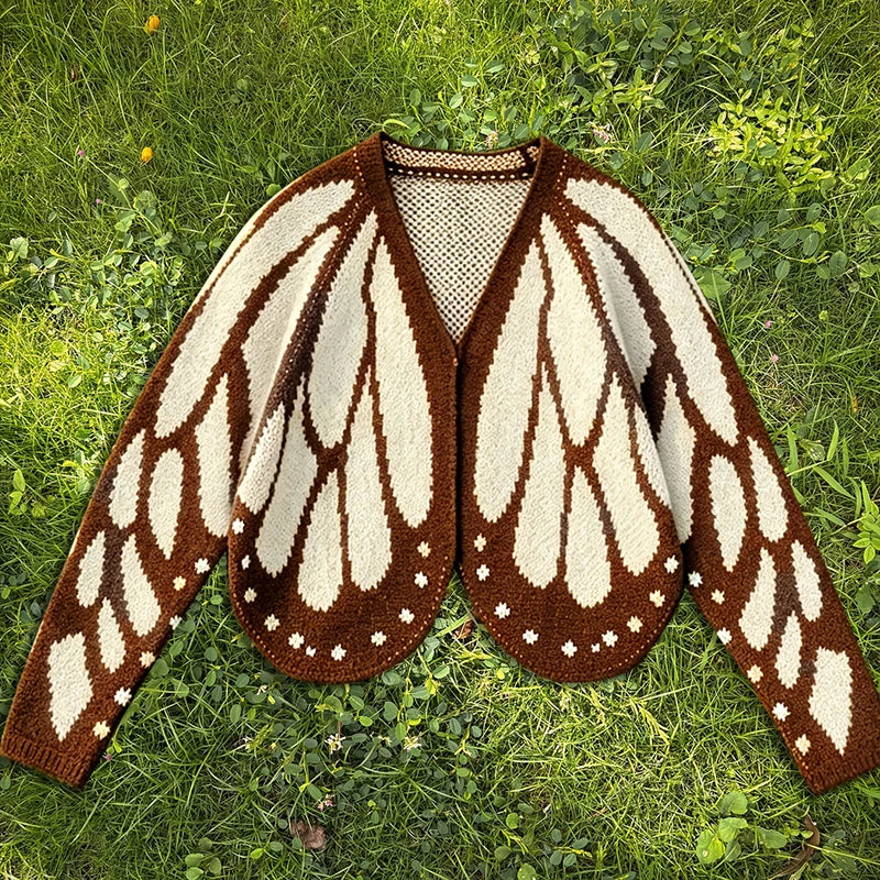 Cárdigan Farfallia™ de Tejido de Punto Texturizado con Diseño Inspirado en Alas de Mariposa