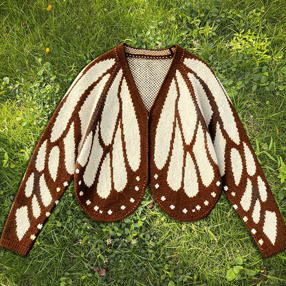 Cárdigan Farfallia™ de Tejido de Punto Texturizado con Diseño Inspirado en Alas de Mariposa