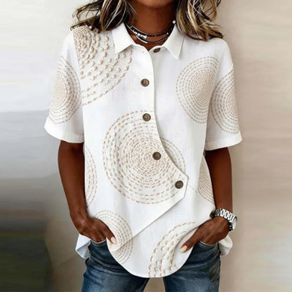 Blusa Celisse™ Con Corte Asimétrico Y Botones Frontales