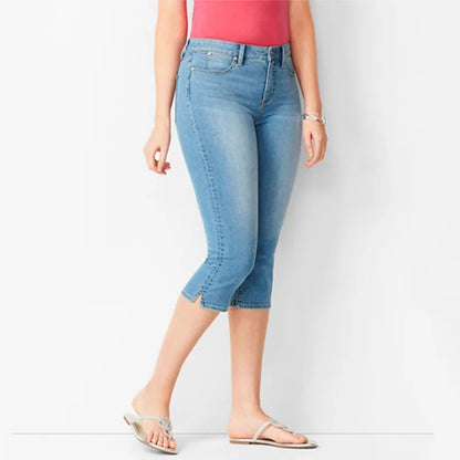 Jeans Capri Sorelly™ De Corte Ajustado Con Bajo De Abertura Sutil
