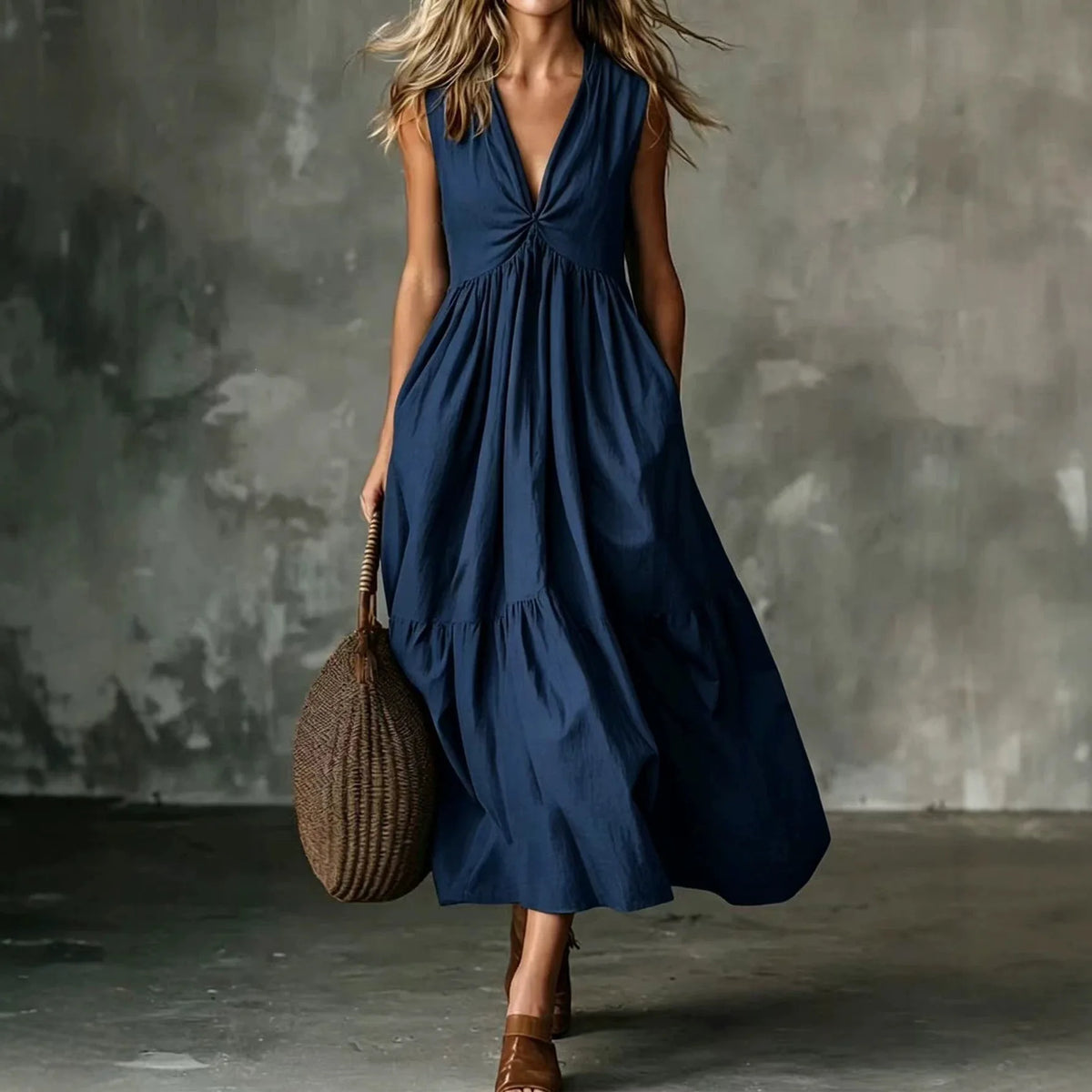 Vestido Patricia™ con Diseño Sin Mangas y Escote V