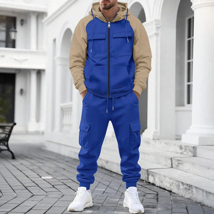 Conjunto Lennox™ con Chaqueta Bicolor de Cierre Metálico y Pantalón Cargo Jogger
