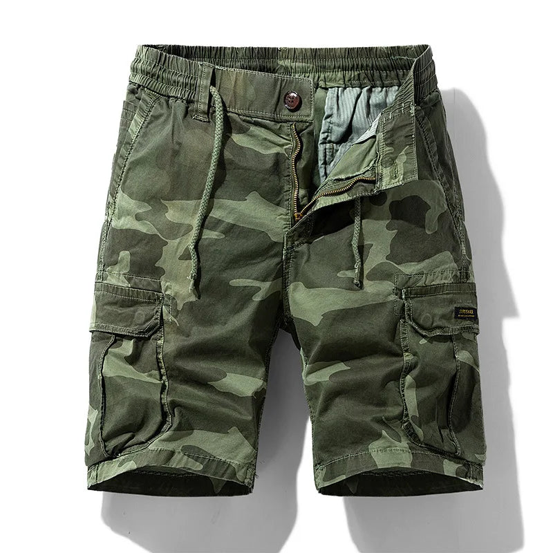 Bermuda Bravik™ con Estampado Camuflado, Cintura Ajustable y Bolsillos Cargo.