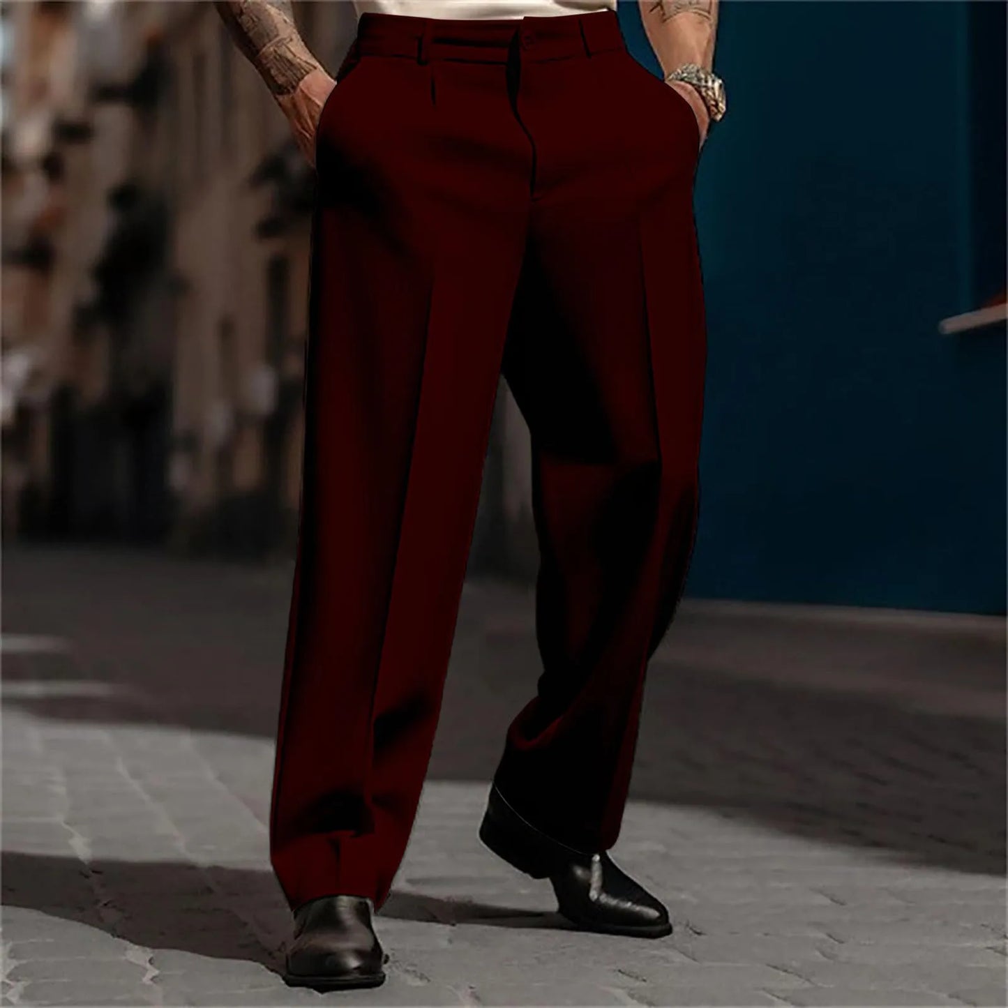 Pantalón Marcel™ de Sastrería Premium con Pinzas Frontales y Corte Recto